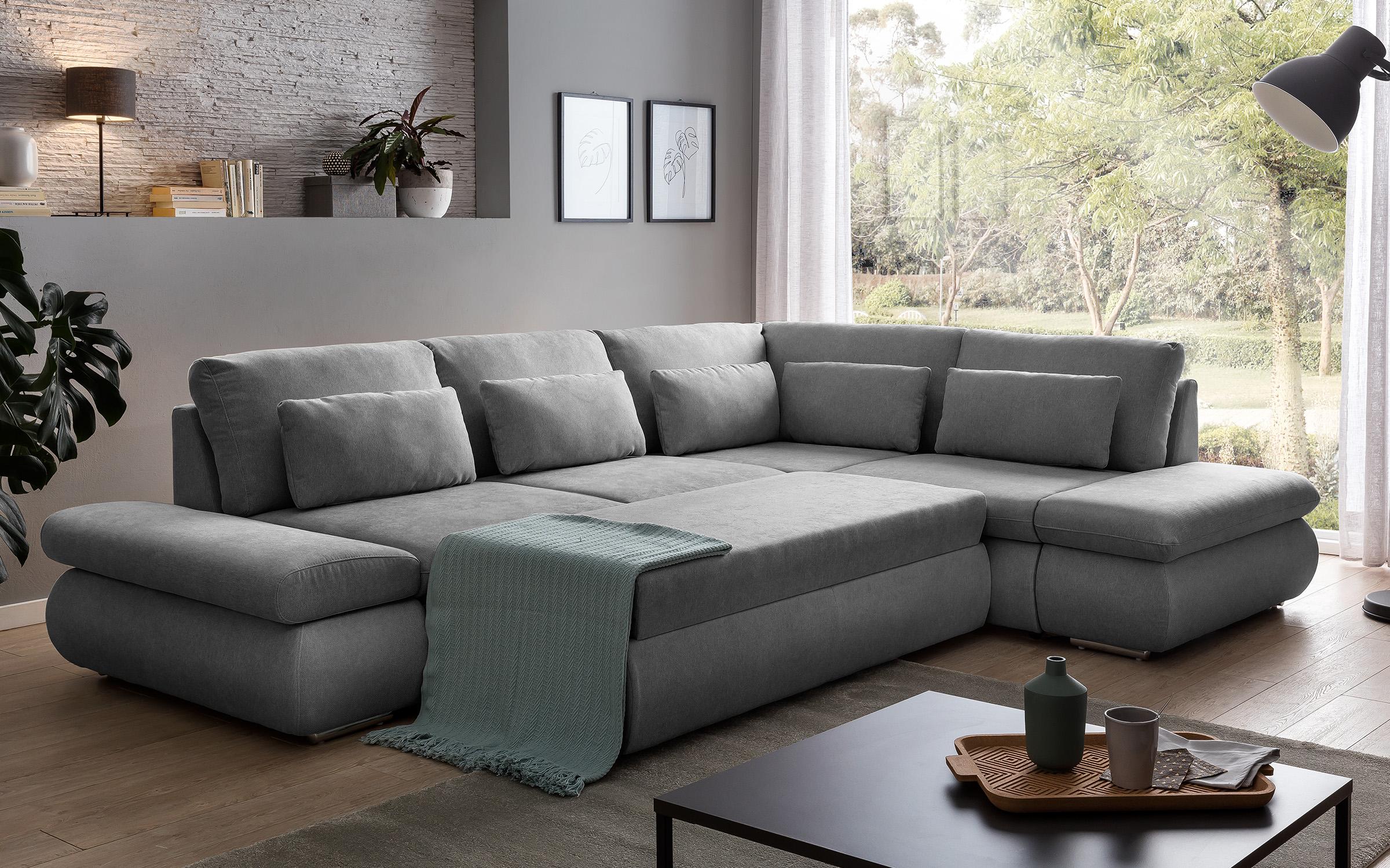 Extendable corner sofa Delmar, grey  4